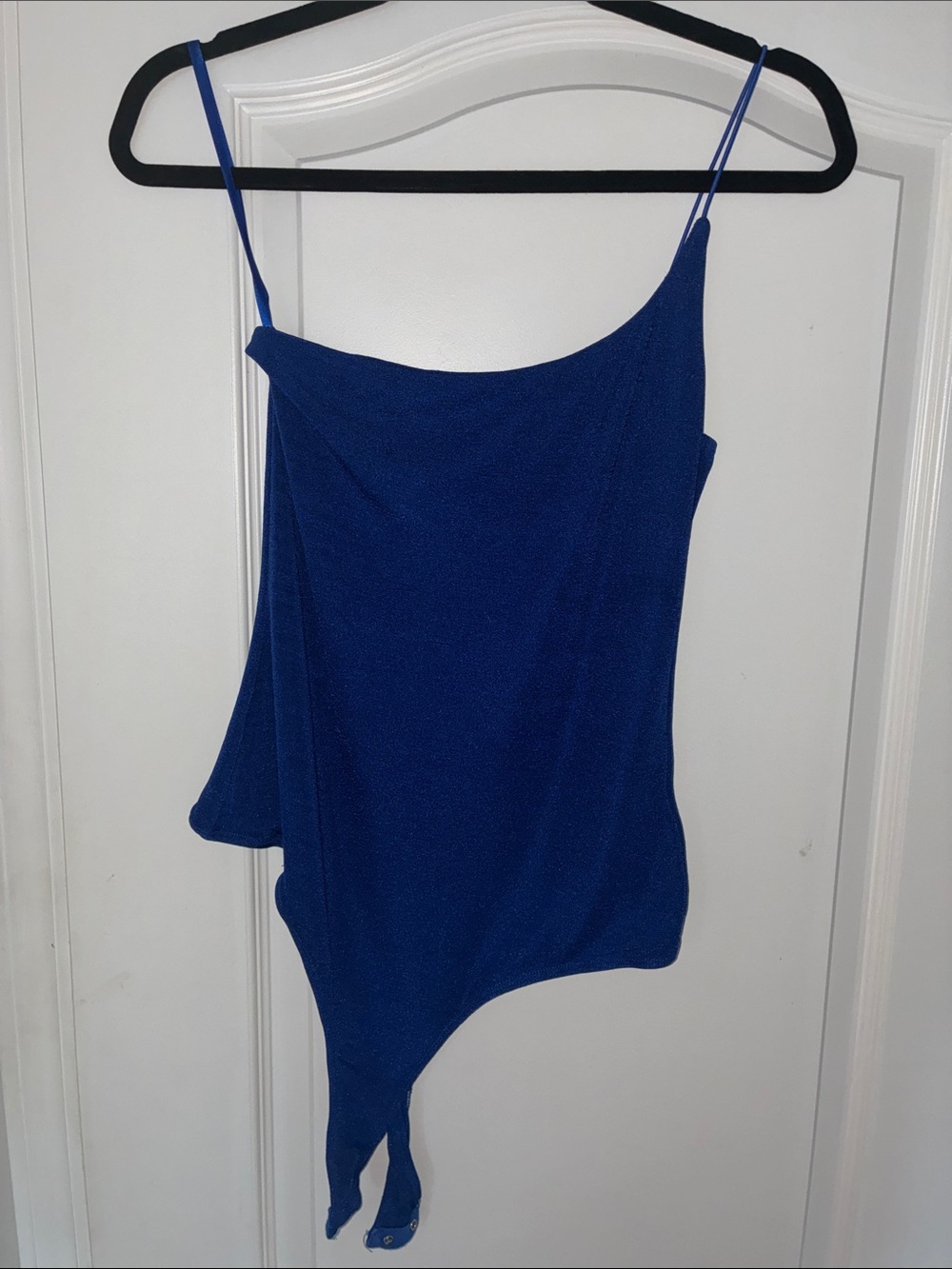 Jlux Label Royal Blue Asymmetric One-Shoulder Bodysuit